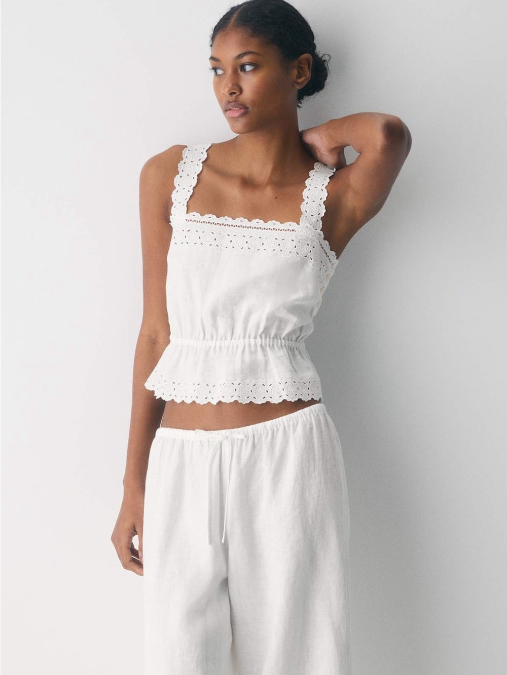 nwot Little moon Driftline linen top L